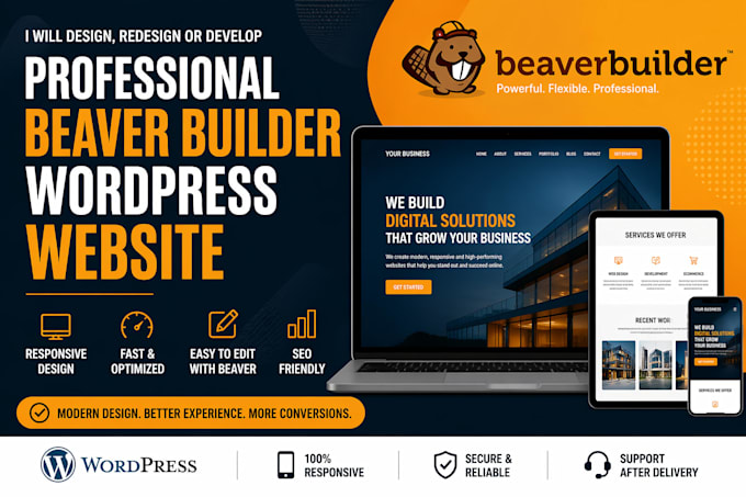 design redesign or develop a professional beaver builder wordpress website