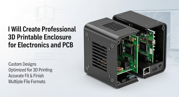 create professional 3d printable enclosure for electronics and pcb