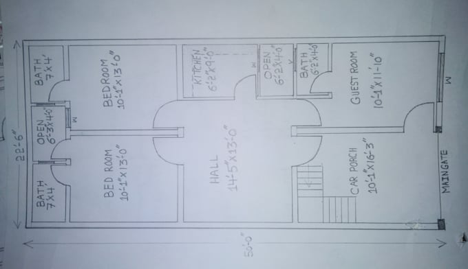 draw house 2d map, estimation of all types building material