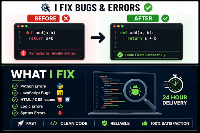 fix bugs and errors in your code