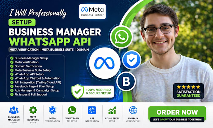setup business manager whatsapp api meta verification meta business suite domain