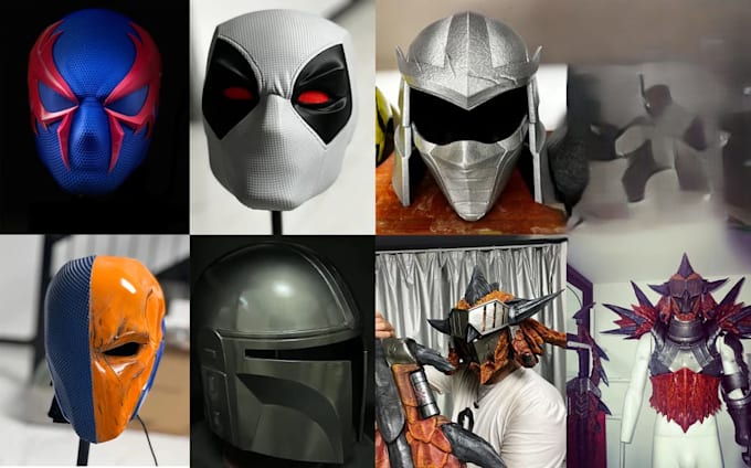create custom 3d mask, helmet, cosplay mask stl file for 3d printing