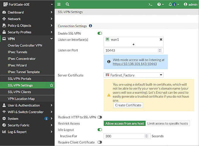 setup remote access VPN for your business network