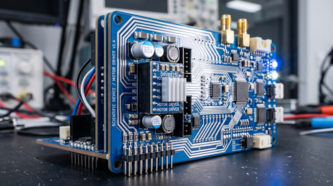 create custom pcb design for iot led motor driver and scientific devices