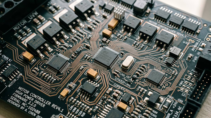 design industrial pcb hardware led system esp32 and motor controller