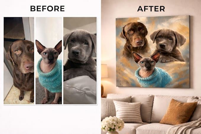 create a custom pet portrait digital download