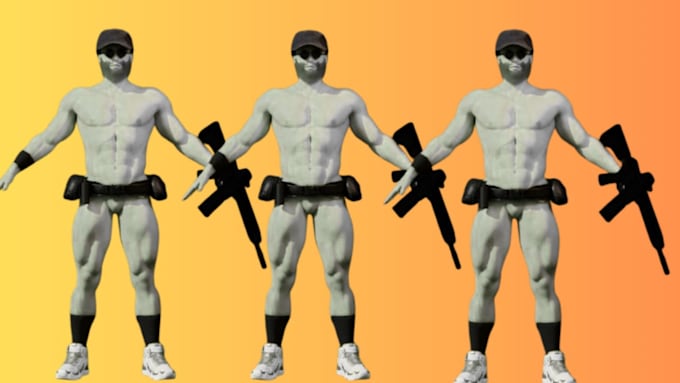 do 3d character modeling, texturing, 3d game character