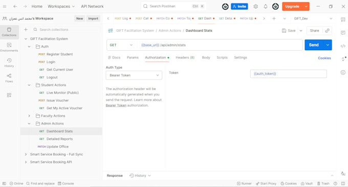 build and test postman API collections