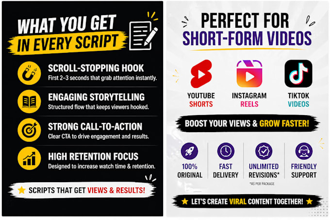write viral youtube shorts and instagram reels scripts