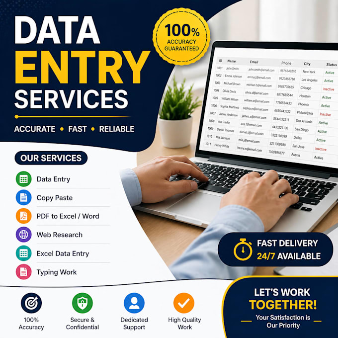 convert PDF to excel, PDF to word and do any data entry work