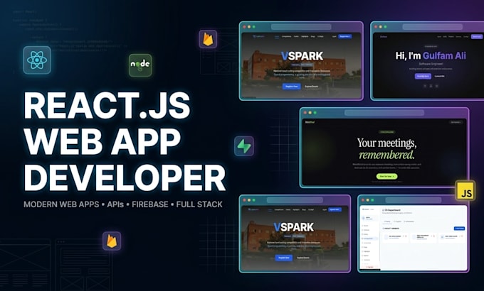 build a react js web app or responsive website with node js backend