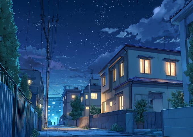 draw anime background and environment art