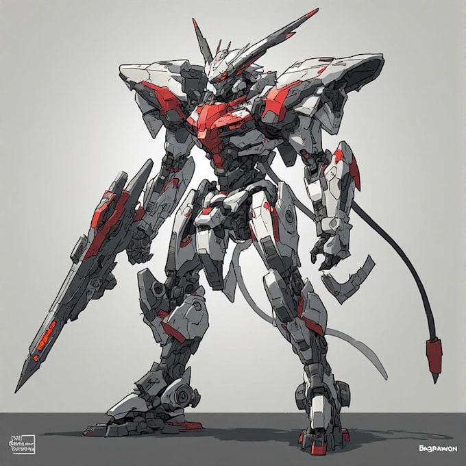 draw high quality robot, mecha concepts