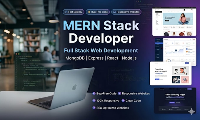 create responsive mern stack website with react node mongodb