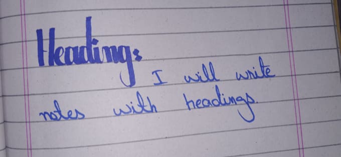 write neat handwritten notes