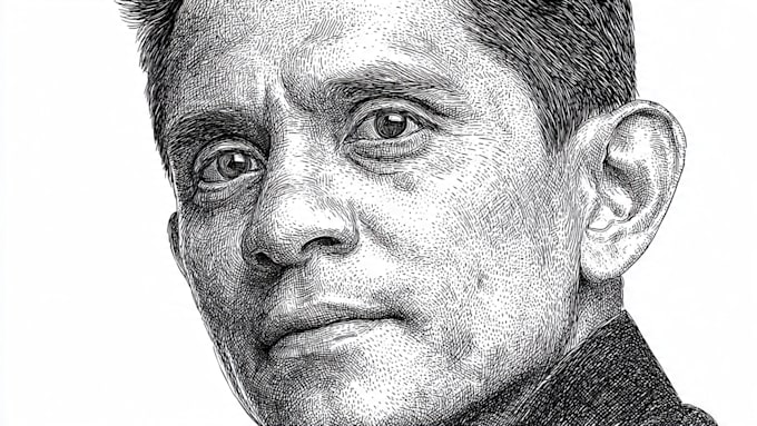 draw a wsj style hedcut portrait