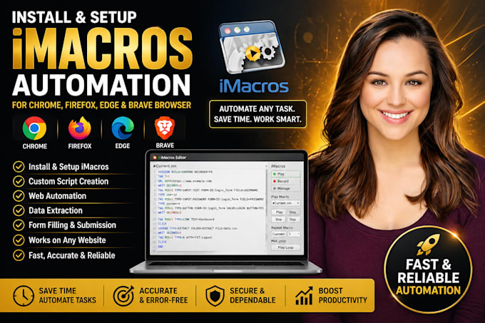 install fix setup imacros automation error for chrome firefox edge brave browser