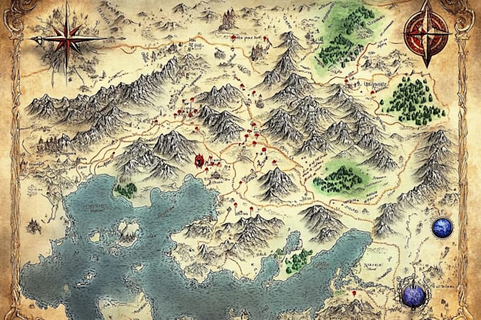Draw illustrate medieval fantasy and sci fi maps by Jan_vandijka | Fiverr