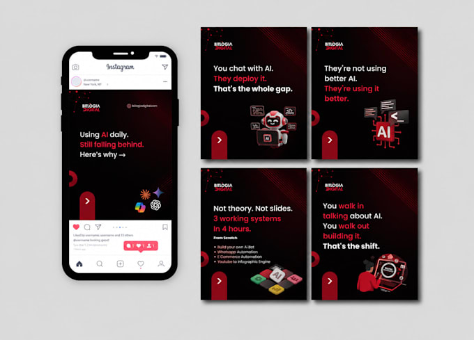 design seamless carousels, infographics, and social media kits
