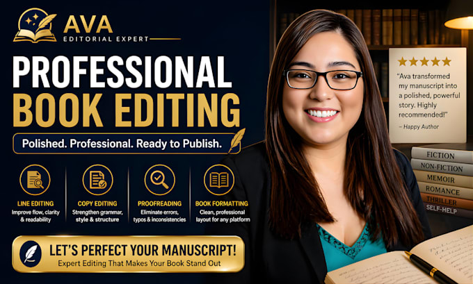 do book editing, book proofreading, and copy editing for your manuscript