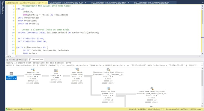 do sql server performance tuning and query optimization