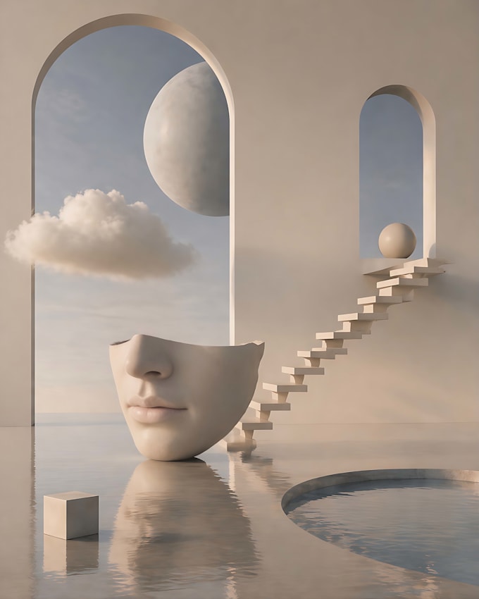 create aesthetic 3d abstract ai generated images