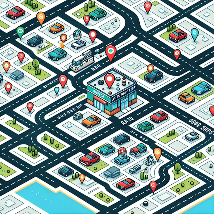 design 3d isometric map illustration custom vector map, event map, city map
