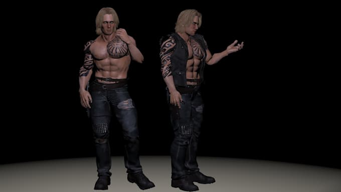 model and texture 3d character for unreal engine, game ready assets