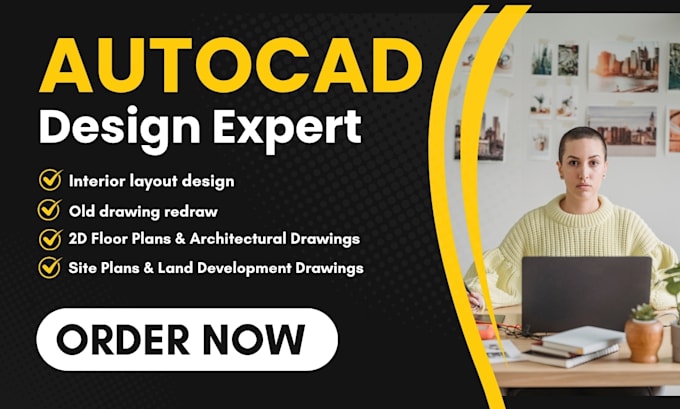 create professional autocad 2d drawings