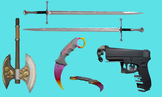 3d model high stylised weapon sword 3d props armor 3d cosplay assets gun dagger