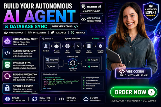 build your autonomous ai agent and database sync using vibe coding