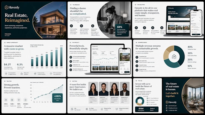 design professional powerpoints, pitch decks, and presentation scripts