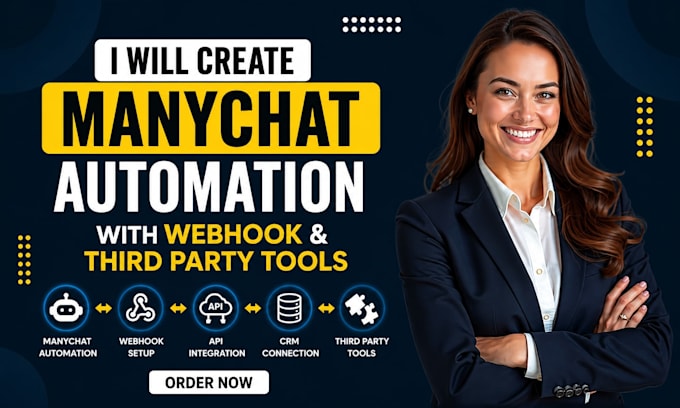create manychat automation with webhook and API integration