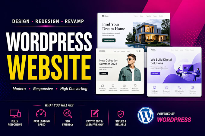 redesign or revamp your wordpress website to a mordern look