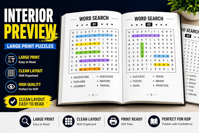 create custom word search puzzle book for amazon KDP