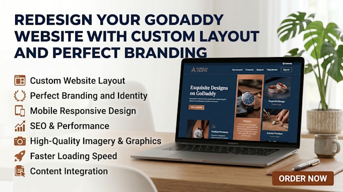 Redesign your godaddy website with custom layout and perfect branding ...
