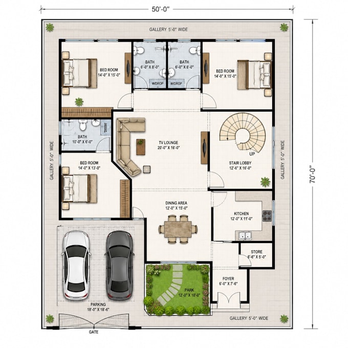design 2d american style house plan