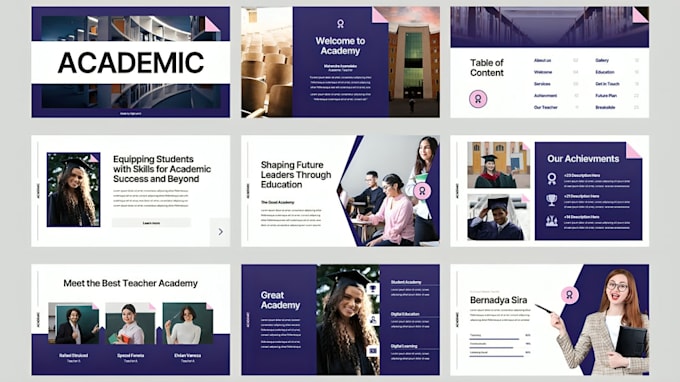 design academic, educational powerpoint, thesis, lecture slides