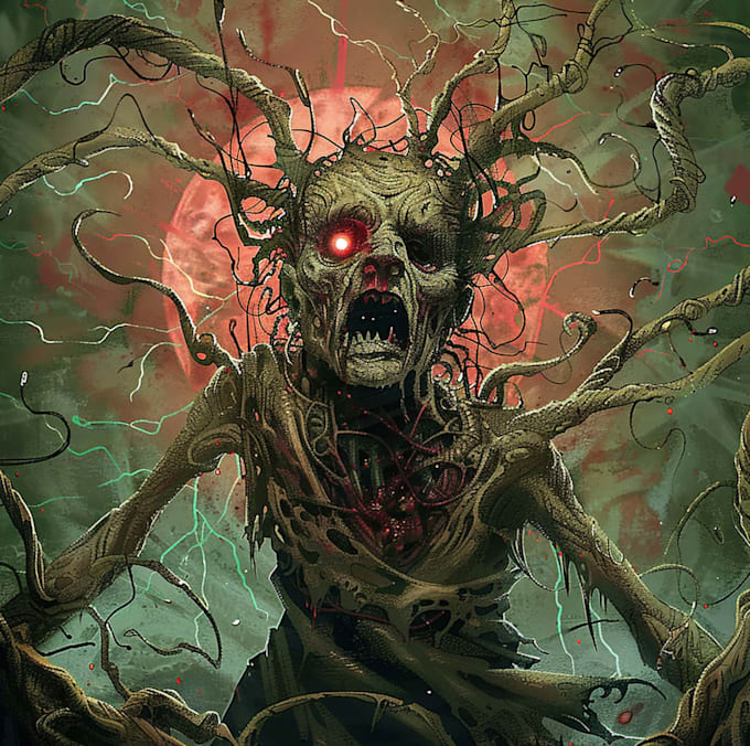 drawing horror and dark illustration