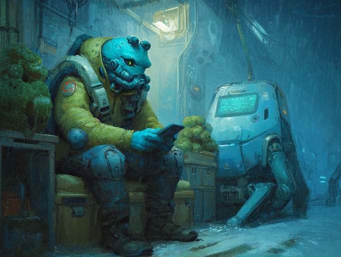 illustrate unique sci fi characters and alien designs