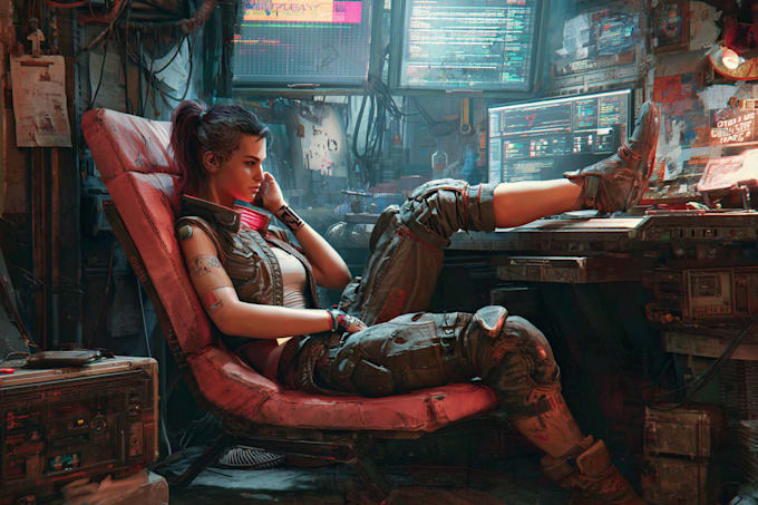 make cyberpunk character art
