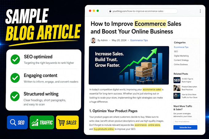 write SEO blog articles for ecommerce and small business