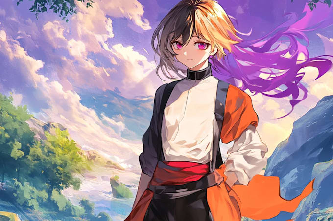 Make a character design and concept art in anime style by Qekgetdx | Fiverr