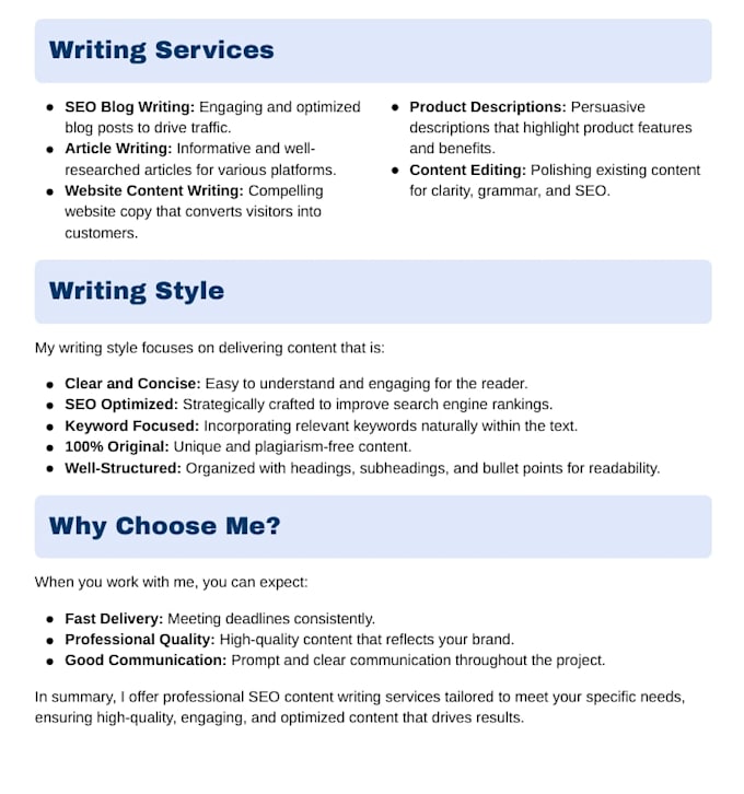 write fast and affordable SEO blog posts and articles