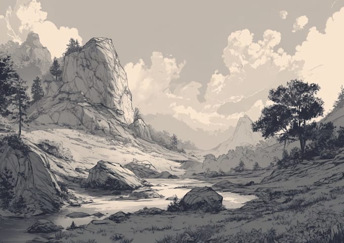 create stunning fantasy background and scenery illustration