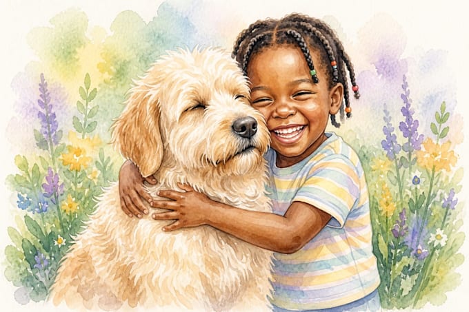 illustrate childrens story book with custom watercolor art