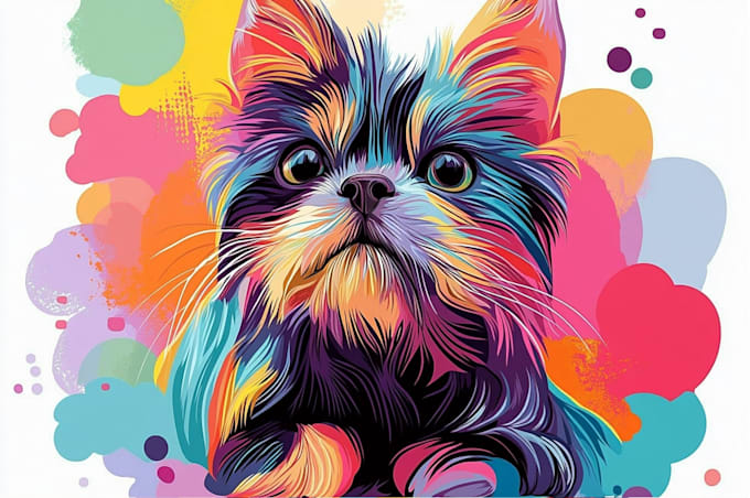 draw your pet into a very amazing vector pop art