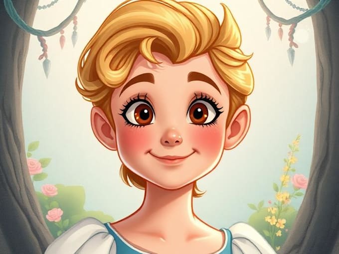 create a beautiful disney style portrait