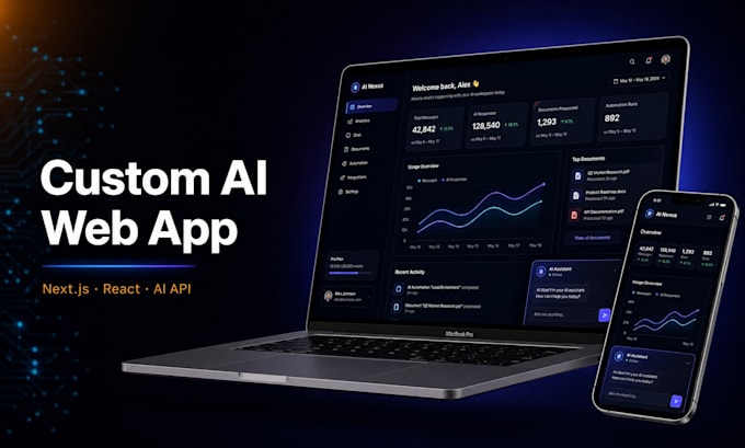 build a custom ai website or saas app with modern UI