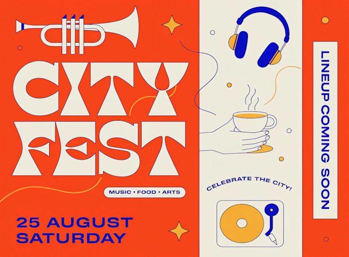 create vintage, retro flyer or poster design
